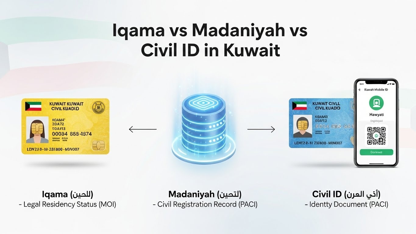 Kuwait Iqama vs Madaniyah vs Civil ID – Complete, Clear Guide