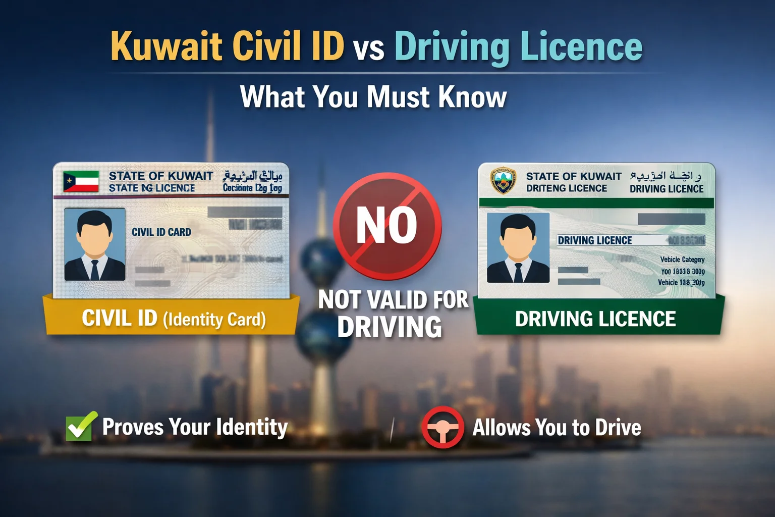 Is Civil ID a Driving Licence or a Separate Document in Kuwait?